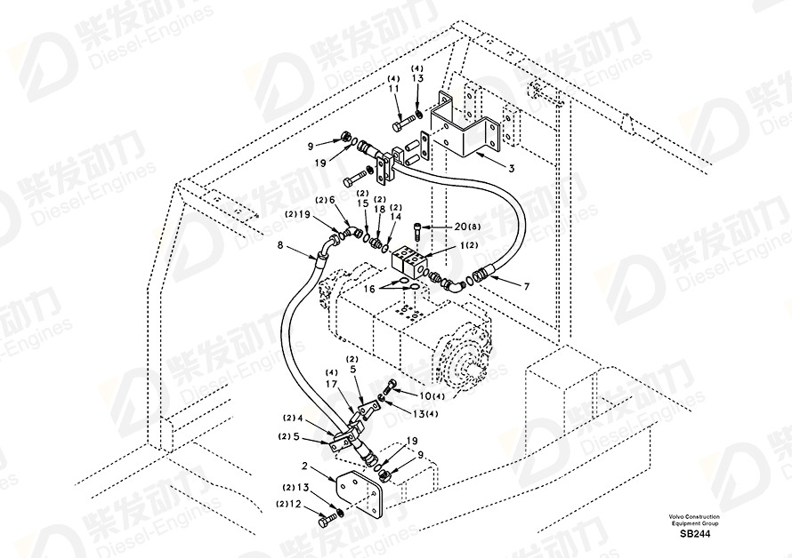 VOLVO Hose SA9459-05750 Drawing