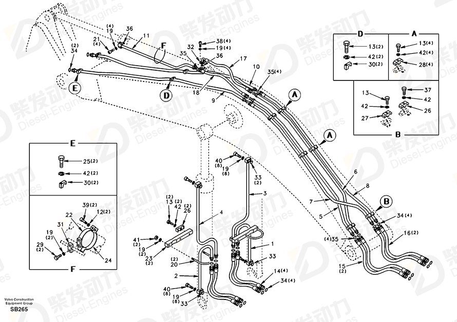 VOLVO Pipe SA1174-00321 Drawing VOLVO Pipe SA1174-00321 Drawing