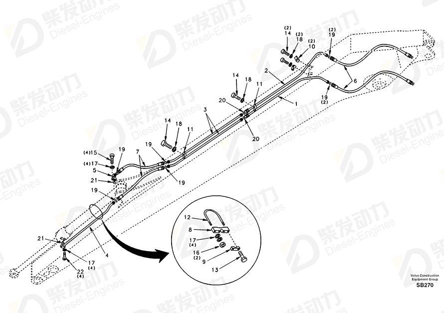 VOLVO U-bolt SA9349-10120 Drawing VOLVO U-bolt SA9349-10120 Drawing