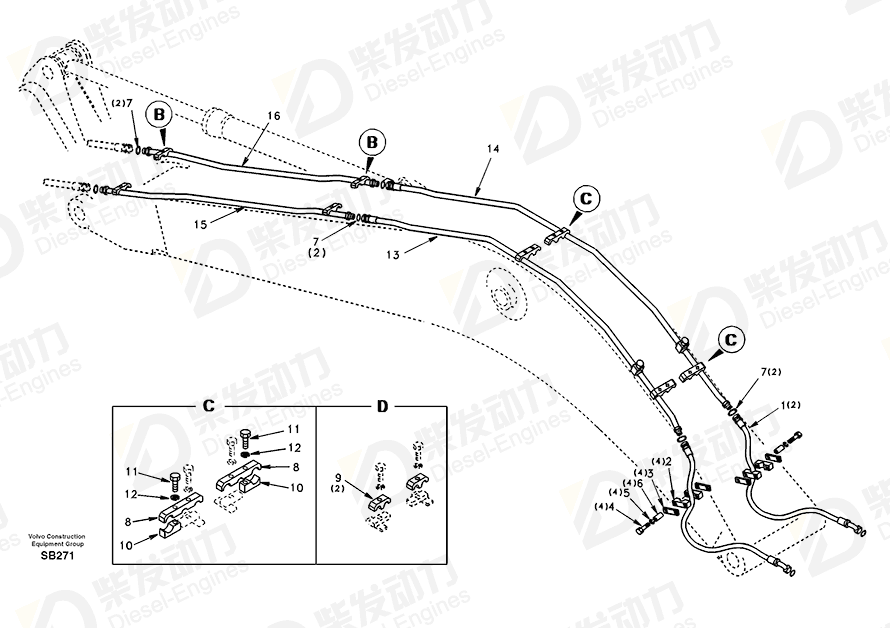 VOLVO Pipe SA1174-53581 Drawing VOLVO Pipe SA1174-53581 Drawing