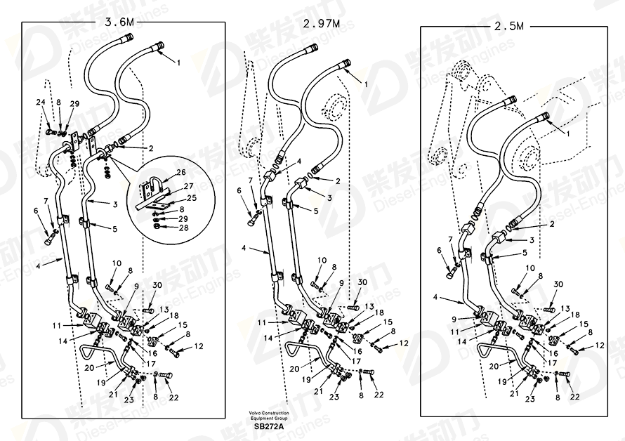 VOLVO Pipe SA1174-53650 Drawing