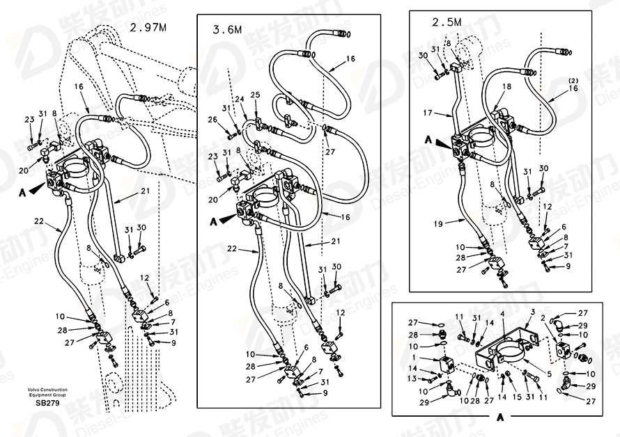 VOLVO Pipe SA1174-53740 Drawing