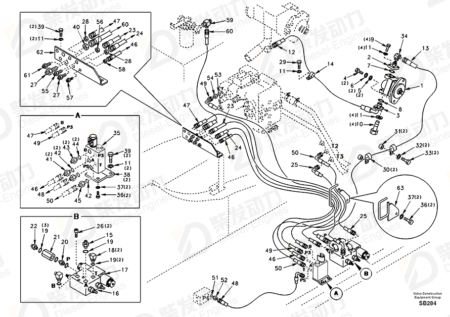 VOLVO HOSE ASSEMBLY SA9453-03217 Drawing VOLVO HOSE ASSEMBLY SA9453-03217 Drawing