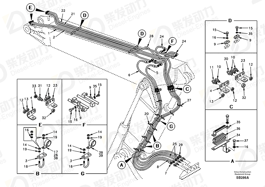 VOLVO Hose SA9451-03580 Drawing