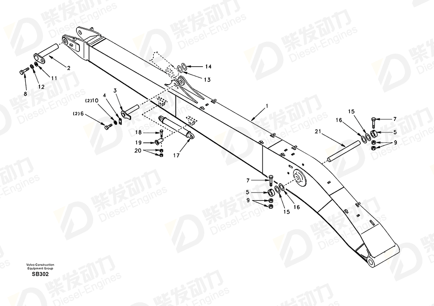 VOLVO Pin SA1173-04330 Drawing VOLVO Pin SA1173-04330 Drawing