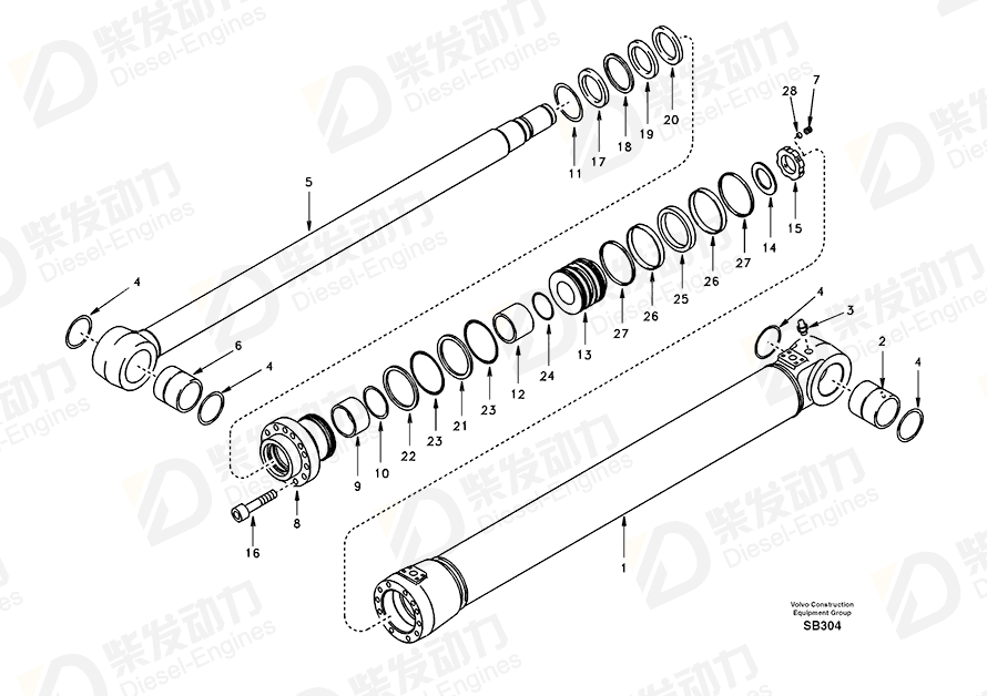 VOLVO Piston seal SA9562-11350 Drawing VOLVO Piston seal SA9562-11350 Drawing