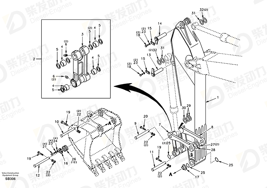 VOLVO Pin SA1172-07030 Drawing