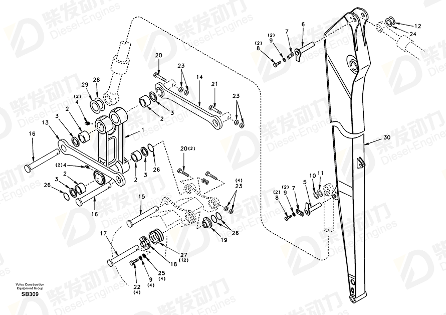 VOLVO Pin SA1172-03830 Drawing