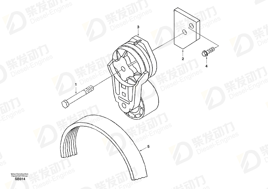 VOLVO Belt 14515565 Drawing