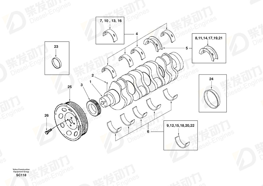 VOLVO Bearing SA3802082 Drawing