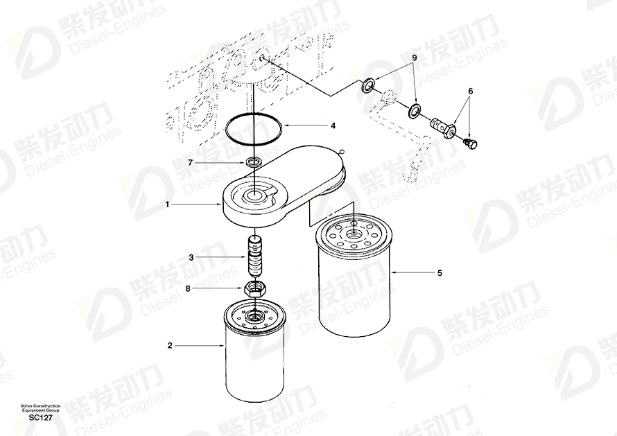 VOLVO Filter SA3925955 Drawing