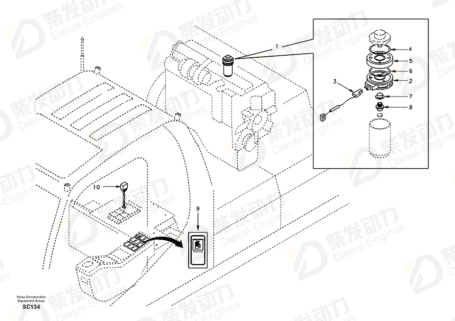 VOLVO Adapter SA3321608B Drawing VOLVO Adapter SA3321608B Drawing