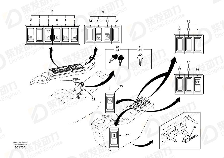 VOLVO Switch SA1123-04530 Drawing