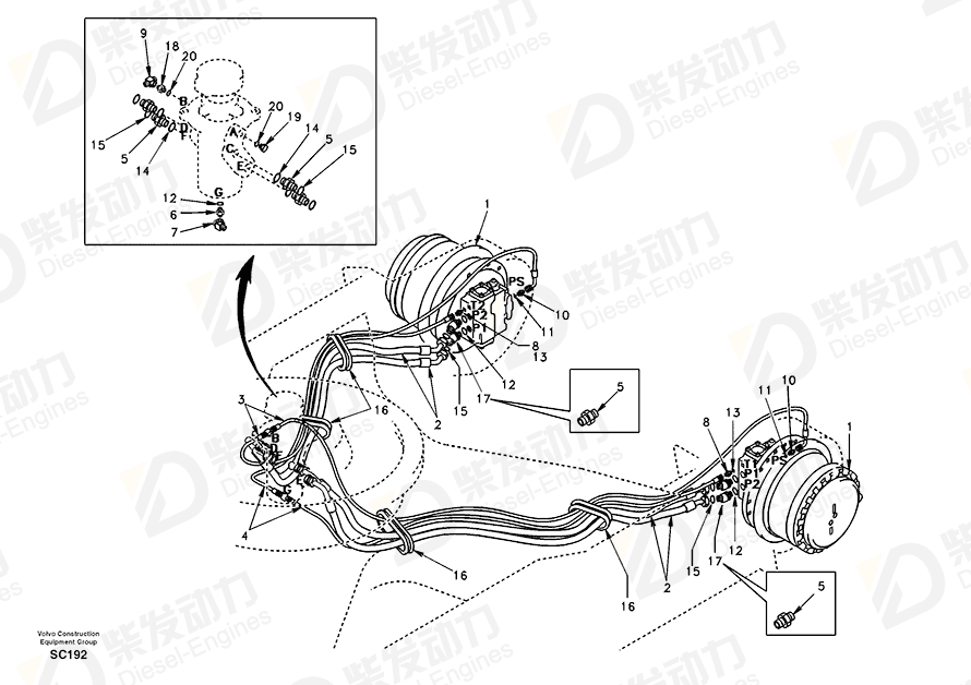 VOLVO Grommet SA1043-00190 Drawing