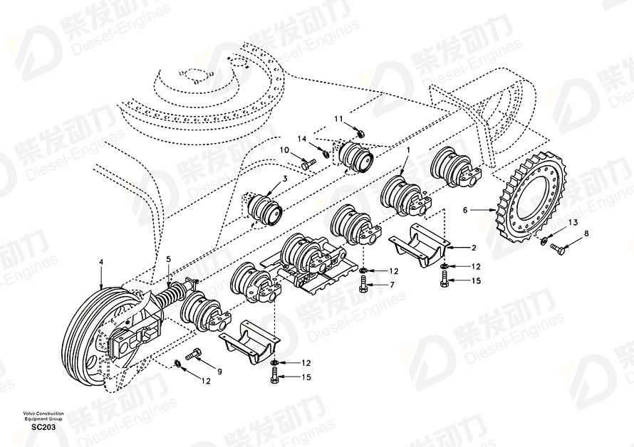 VOLVO Roller SA1181-00010 Drawing VOLVO Roller SA1181-00010 Drawing
