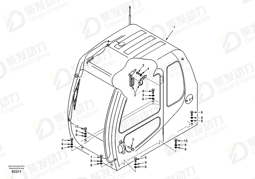 VOLVO Cab SA1166-30830 Drawing VOLVO Cab SA1166-30830 Drawing