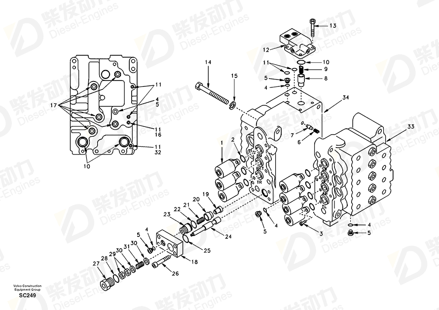 VOLVO Check valve SA8230-11240 Drawing