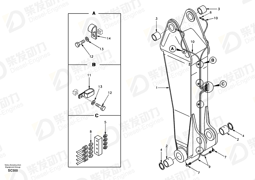 VOLVO ELBOW_45 SA9414-43020 Drawing VOLVO ELBOW_45 SA9414-43020 Drawing