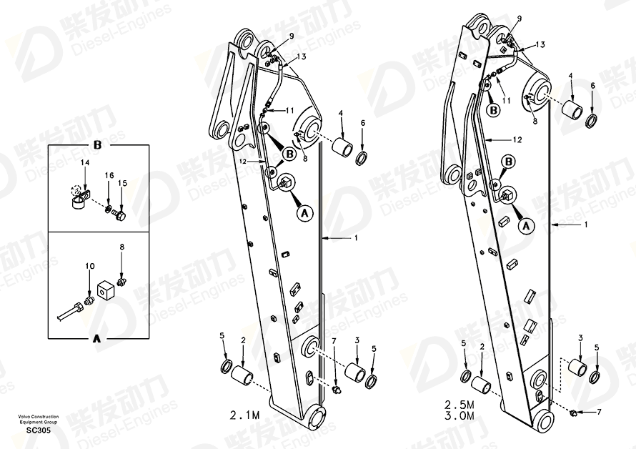 VOLVO Bushing SA1172-00970 Drawing