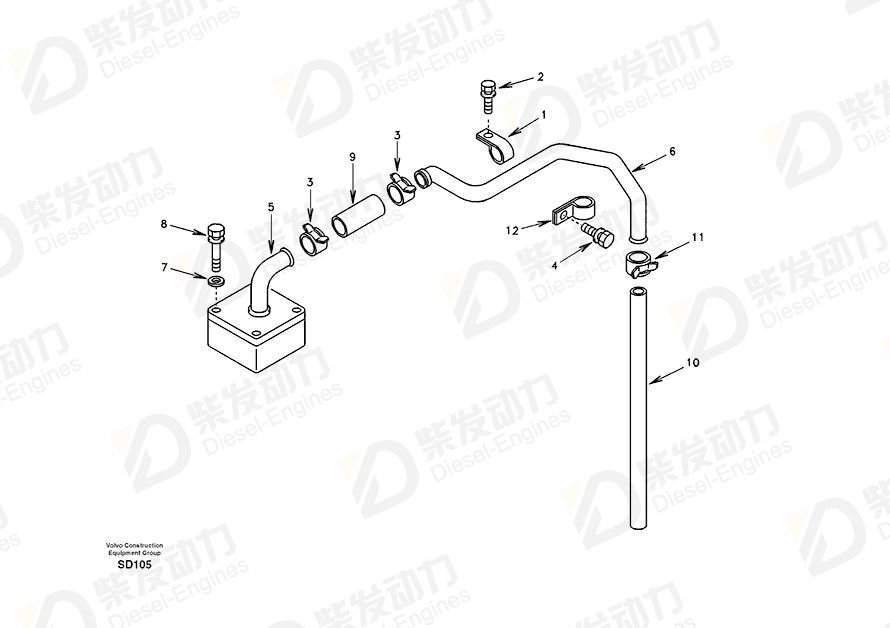 VOLVO Hose SA9952-26020 Drawing