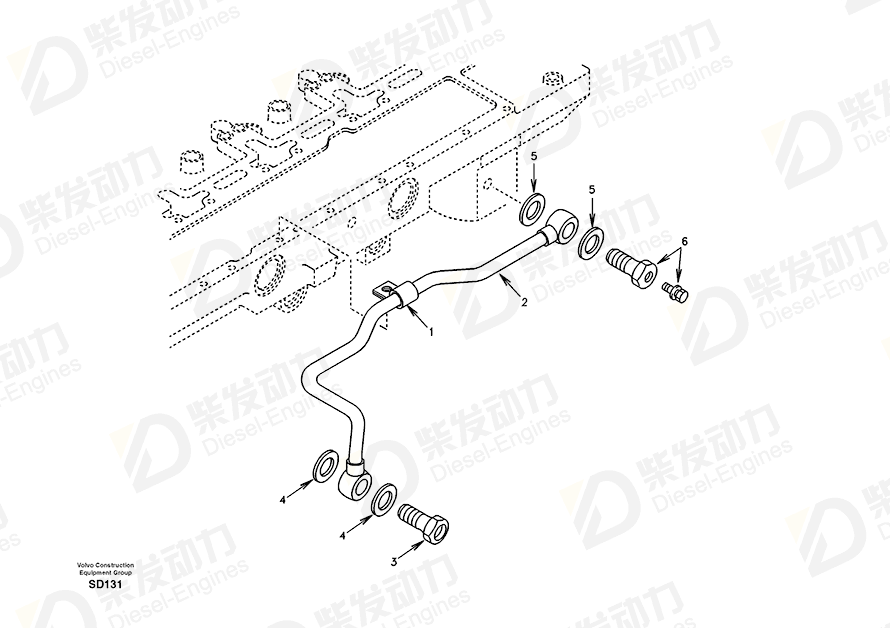 VOLVO Pipe SA3918873 Drawing