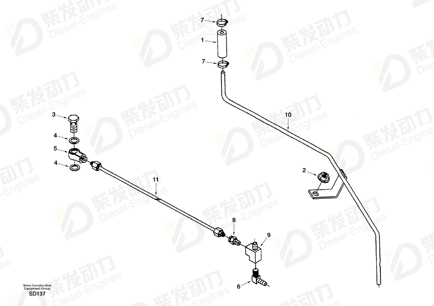 VOLVO Pipe SA3934603 Drawing