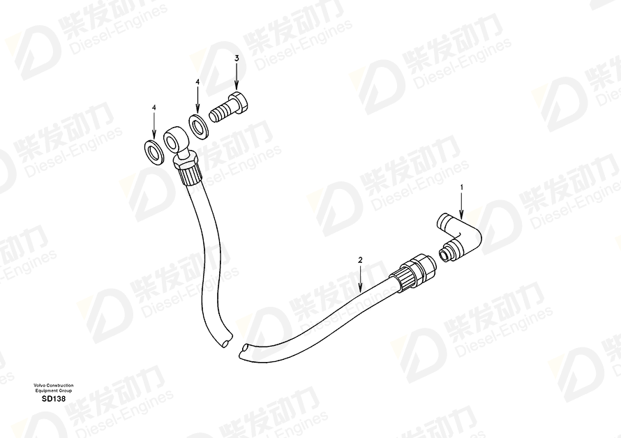 VOLVO Banjo Fitting SA3918002 Drawing