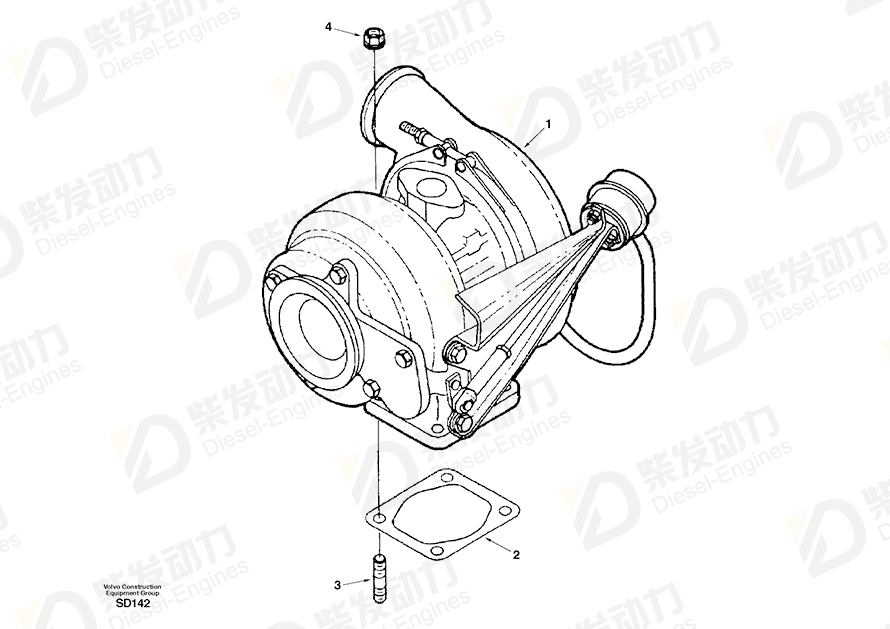 VOLVO Turbocharger SA3538574 Drawing