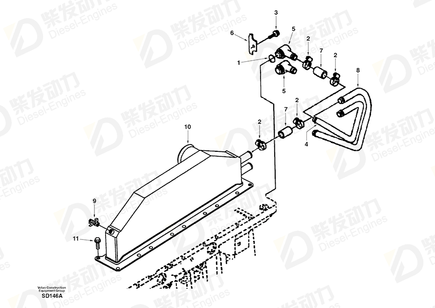 VOLVO Chg Air Cooler SA3924733 Drawing VOLVO Chg Air Cooler SA3924733 Drawing