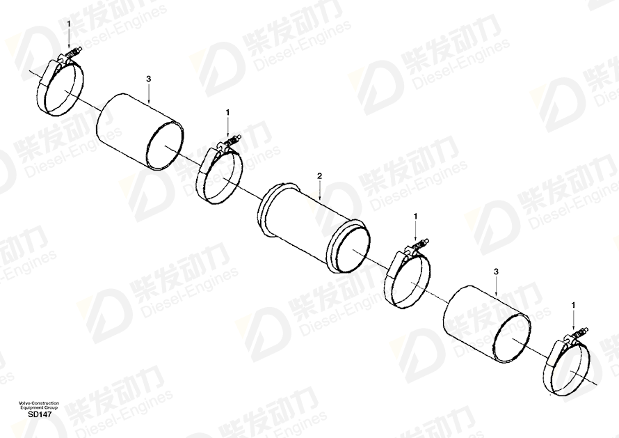 VOLVO Pipe SA3914943 Drawing