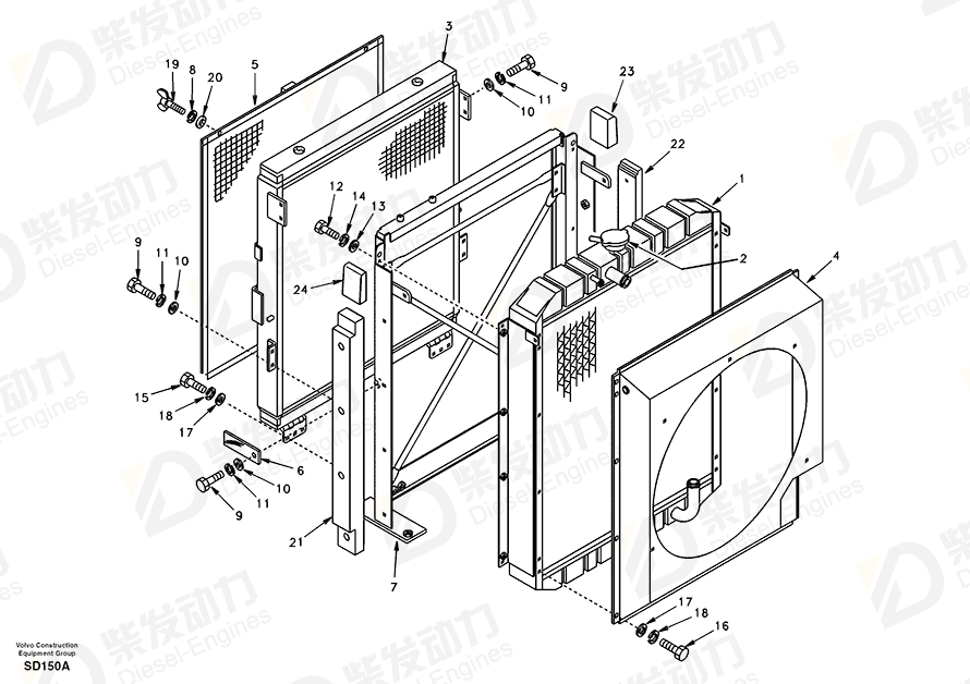 VOLVO Oil cooler SA1115-01563 Drawing