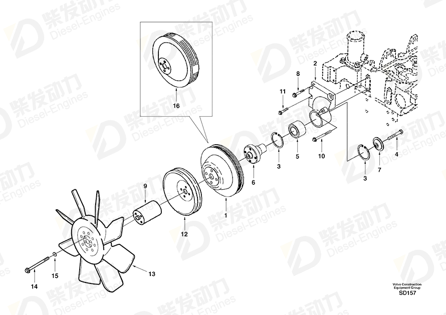 VOLVO Radiator Fan SA1111-00580 Drawing VOLVO Radiator Fan SA1111-00580 Drawing