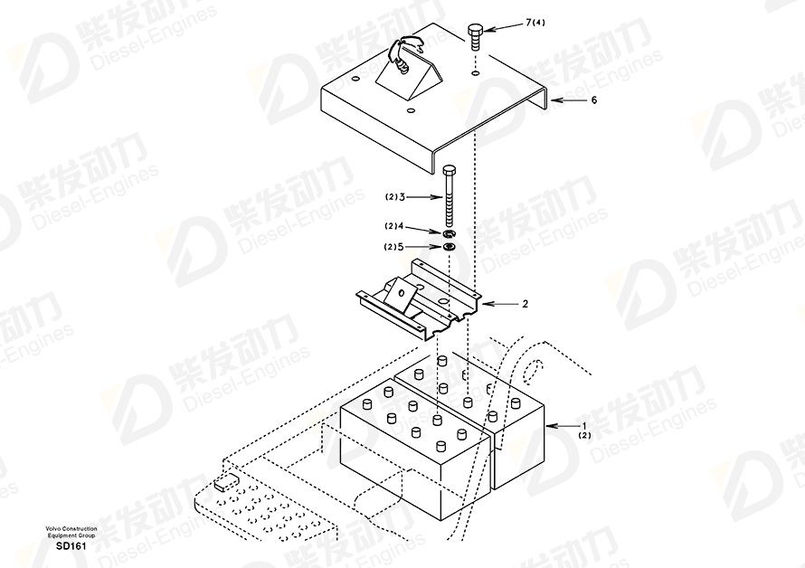 VOLVO Bracket SA1121-00392 Drawing VOLVO Bracket SA1121-00392 Drawing