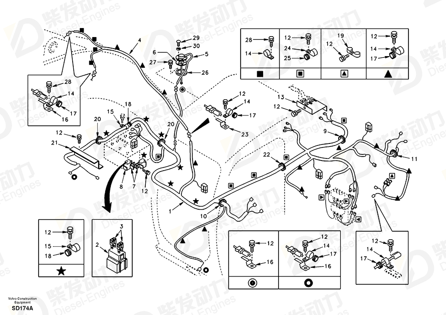 VOLVO Cable harness 14513042 Drawing