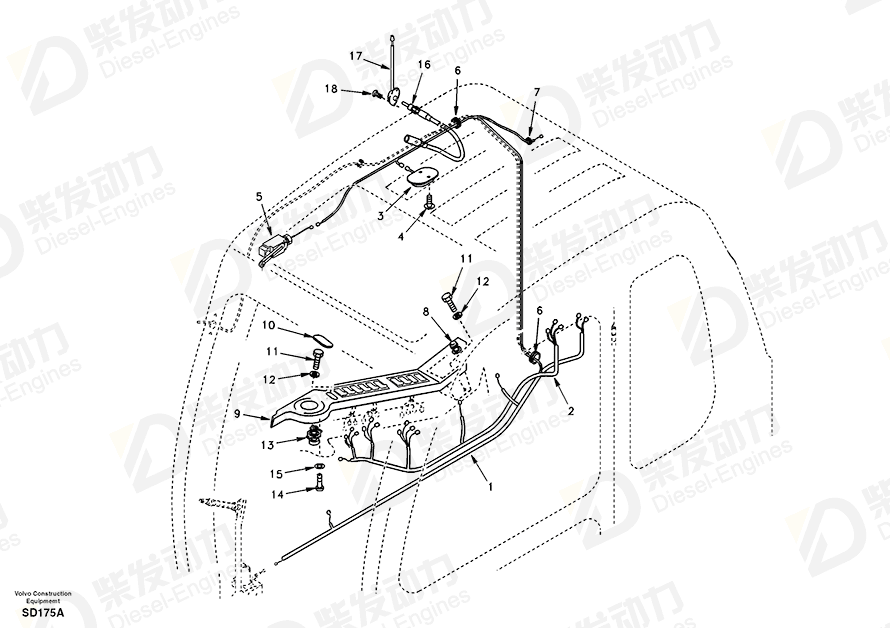 VOLVO Cable harness SA1122-03960 Drawing