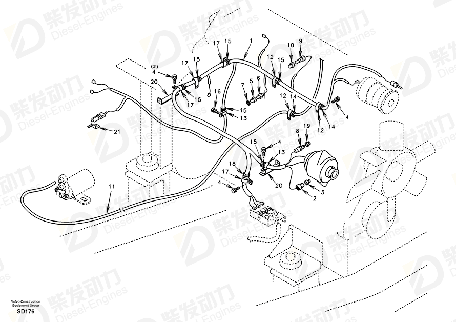 VOLVO Cable harness SA1122-05210 Drawing