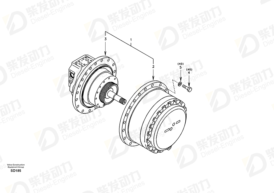VOLVO Travel motor SA7240-10402 Drawing VOLVO Travel motor SA7240-10402 Drawing