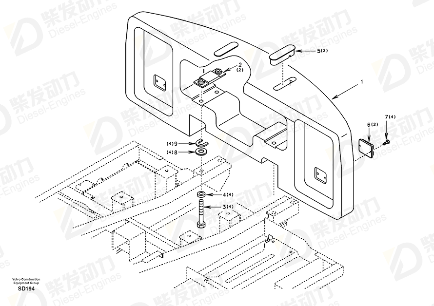 VOLVO Counterweight SA1153-00850 Drawing VOLVO Counterweight SA1153-00850 Drawing