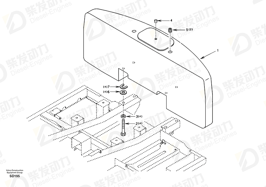 VOLVO Counterweight SA1153-00151 Drawing VOLVO Counterweight SA1153-00151 Drawing