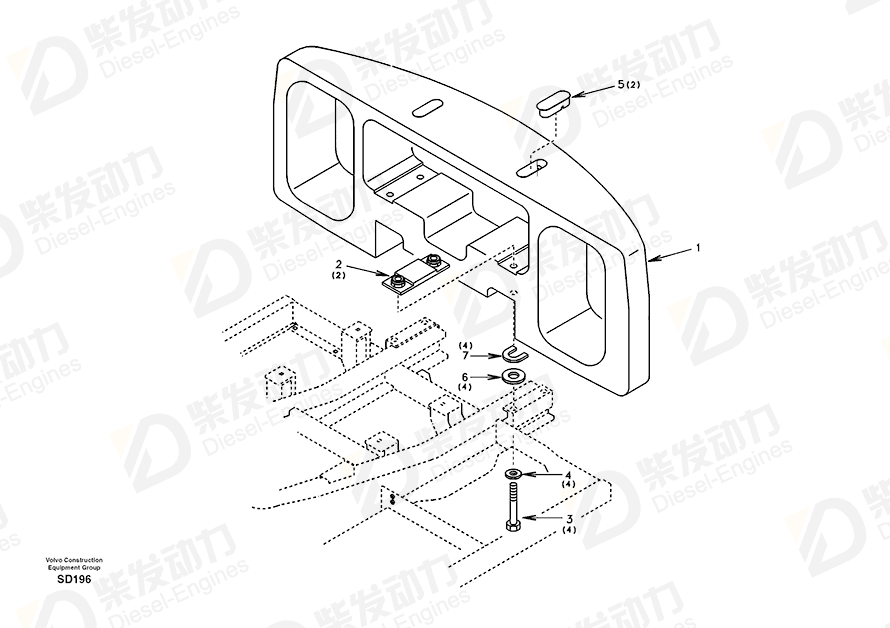 VOLVO Counterweight SA1153-00520 Drawing VOLVO Counterweight SA1153-00520 Drawing