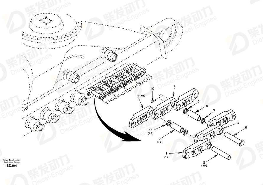 VOLVO LINK SA1182-00600 Drawing