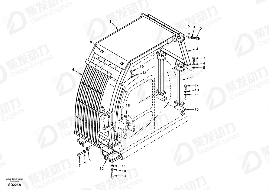 VOLVO Bracket SA1151-02270 Drawing VOLVO Bracket SA1151-02270 Drawing