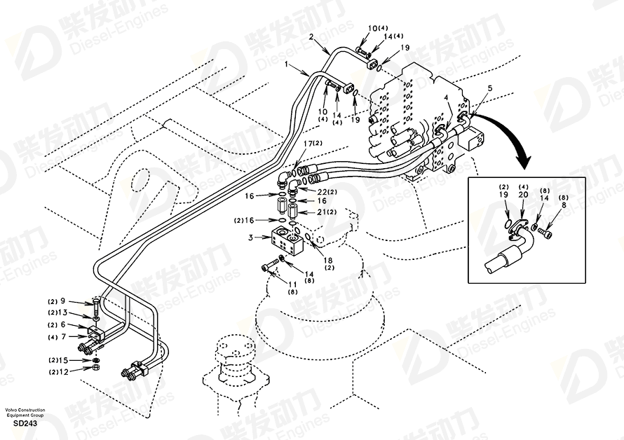 VOLVO Pipe SA1142-04681 Drawing VOLVO Pipe SA1142-04681 Drawing