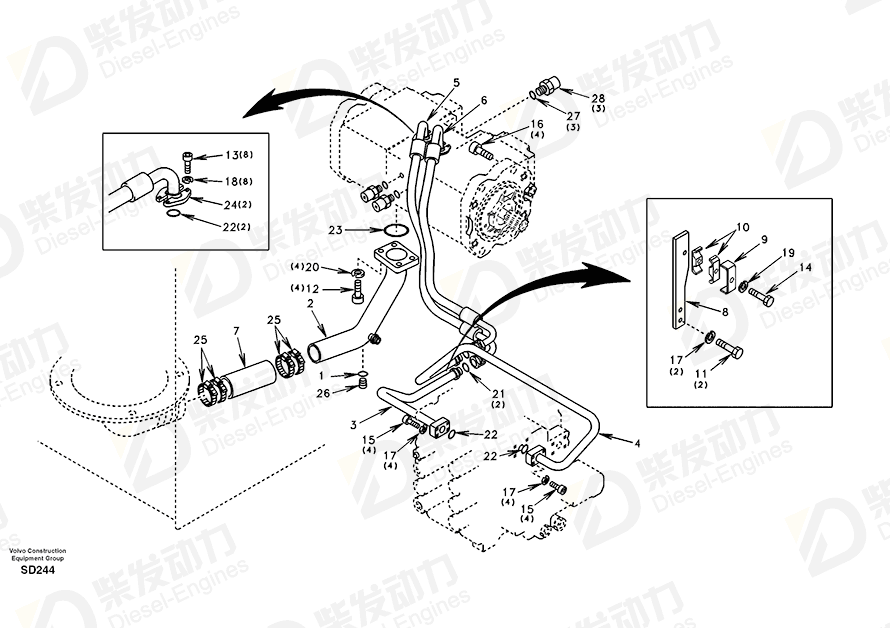 VOLVO Pipe SA1142-04881 Drawing VOLVO Pipe SA1142-04881 Drawing