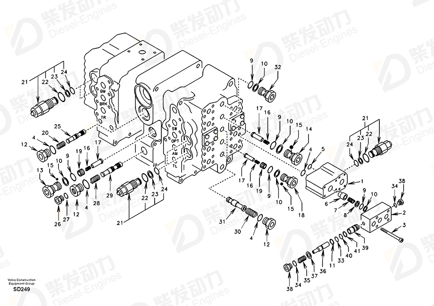 VOLVO Control valve SA1142-03863 Drawing