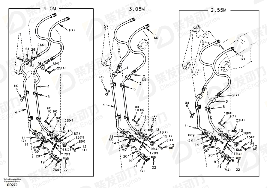 VOLVO Pipe SA1174-57820 Drawing VOLVO Pipe SA1174-57820 Drawing