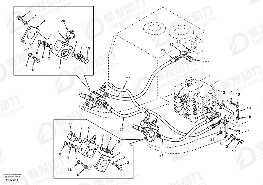 VOLVO Hose SA9451-07222 Drawing