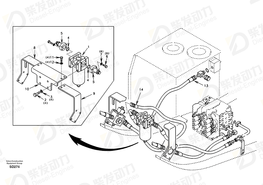 VOLVO Bracket SA1142-30720 Drawing