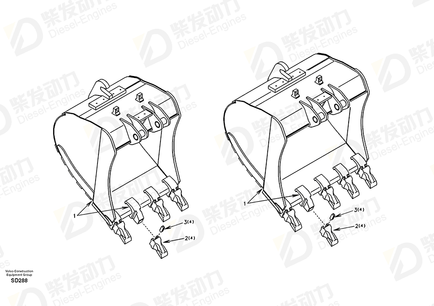 VOLVO Bucket SA1171-70150 Drawing VOLVO Bucket SA1171-70150 Drawing
