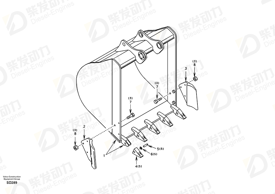 VOLVO TOOTH SA1171-00480 Drawing